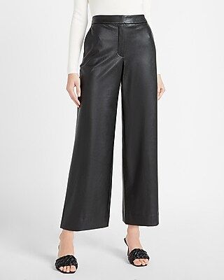 High Waisted Vegan Leather Culotte Pant | Express