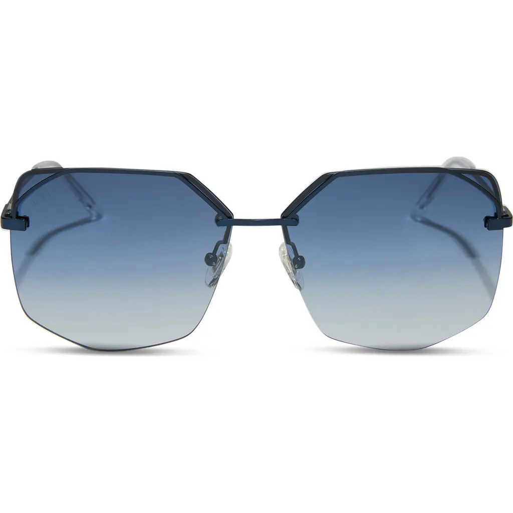 DIFF Bree 62mm Square Sunglasses in Deep Navy/Aegean Flash at Nordstrom | Nordstrom