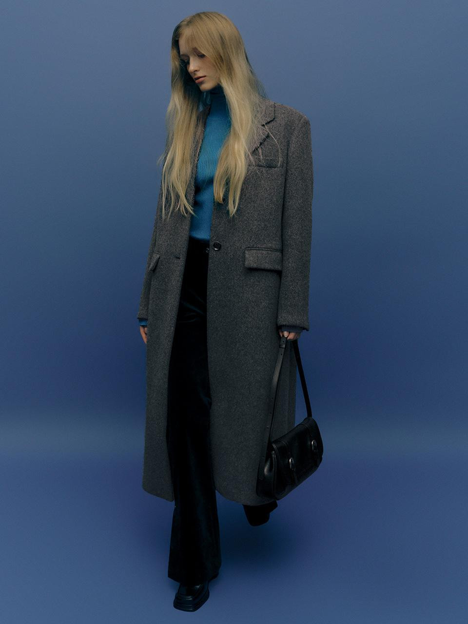 Cashmere Single Coat in M / Grey VW4WH022 - 1F | W Concept (US)