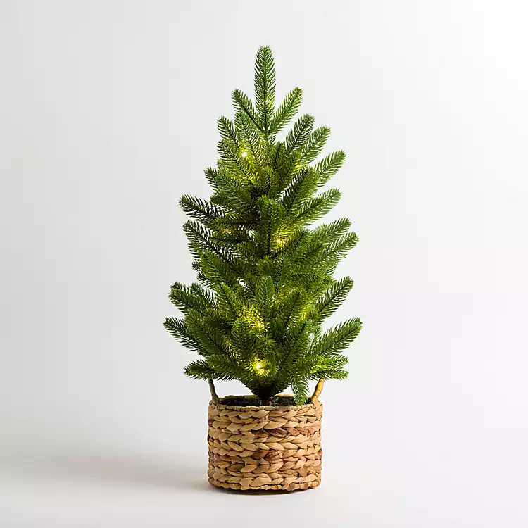 New! Pre-Lit Basket Christmas Tree, 24 in. | Kirkland's Home
