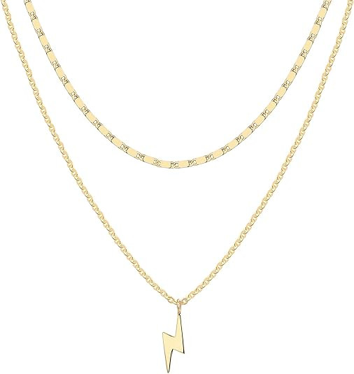 PAVOI 14K Gold Plated Layering Necklaces | Stylish Minimalist Design Pendant Necklaces | Butterfl... | Amazon (US)