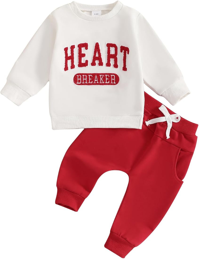 Toddler Baby Boy Clothes Crewneck Sweatshirt Long Sleeve Letter Print Shirt with Pants Cute Fall ... | Amazon (US)