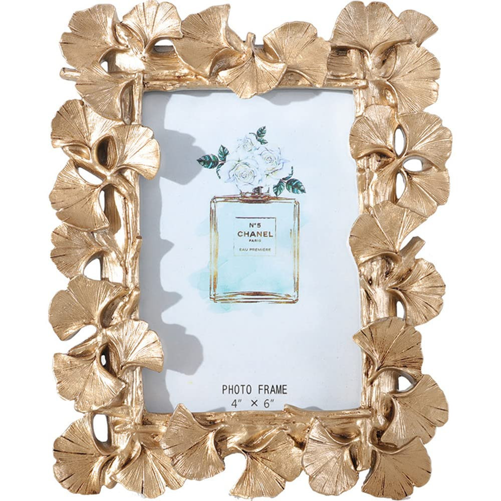 JOSON Vintage Photo Frame, Ginkgo Biloba Resin Gold Frame for Desktop Display and Wall Mount Home... | Amazon (US)