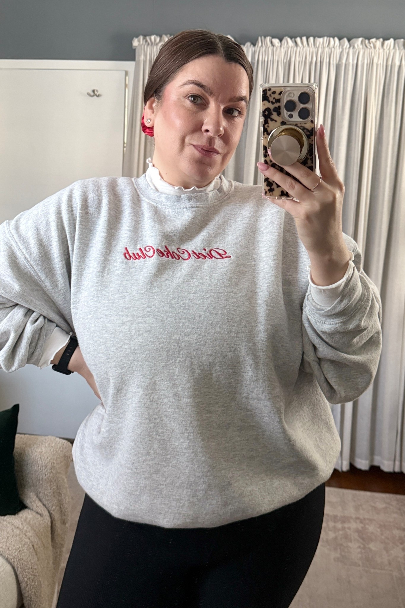 First WFH outfit for 2026

Etsy Diet Coke Club sweatshirt (sized up 2 to XXL for an oversized fit)

Target All in Motion women’s ribbed leggings (TTS, XL)

Amazon ruffle neck double-lined shirt (size down one, L) really it's going to depend on how form-fitting you want the base layer

#LTKTravel #LTKActive #LTKMidsize