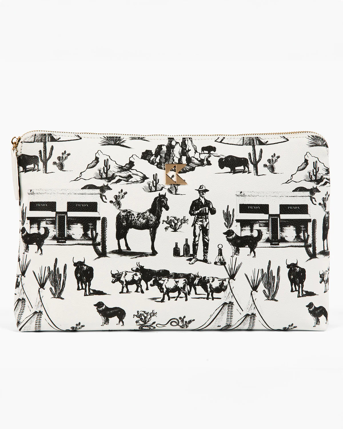 The Oversized Accessory Bag in Marfa Toile | Katie Kime Inc