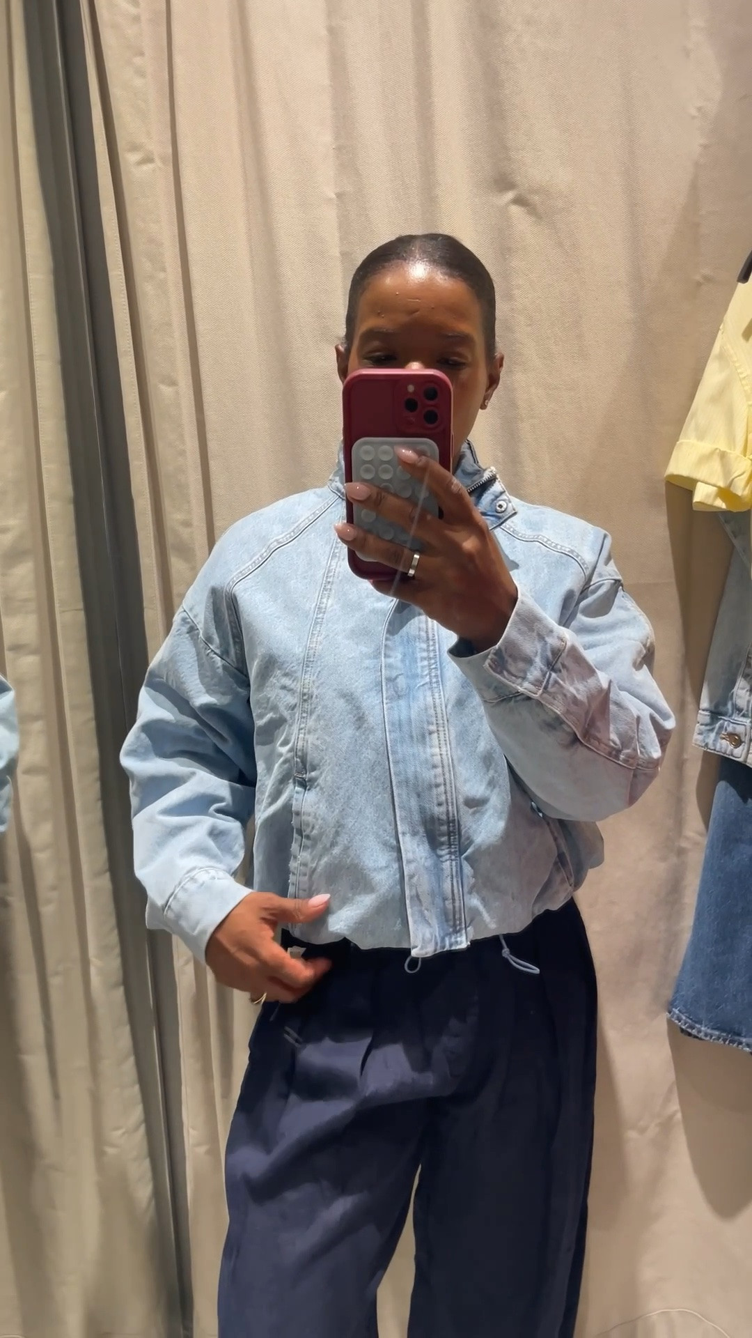 This denim bomber is good! Wearing S but ordered an XS.

#LTKMothersDay #LTKootd #LTKmomlife