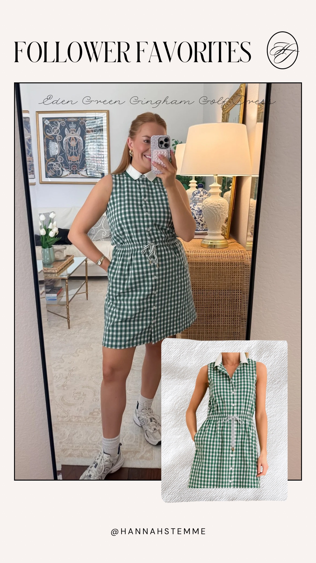 This under $150 green gingham dress was one of the most clicked pieces last week 💚 So cute for the masters golf tournament ⛳️

Sporty but still cute and polished — perfect for golf, errands, or casual weekend outfits with sneakers.

Wearing size small — fits true to size.

Everything linked here.

Keywords: casual dress • gingham dress • summer outfit • weekend outfit

#LTKootd #LTKTravel #LTKmomlife
