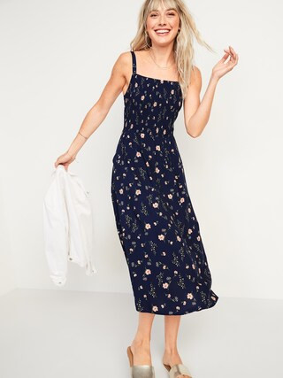 Smocked Fit & Flare Cami Midi Dress for Women | Old Navy (US)
