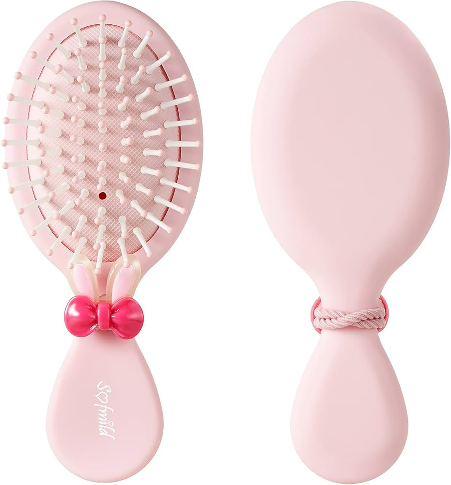 Hair Brush, Mini Travel Brush for Girls Women Boys Men Kids, Small Toddler Oval Hairbrush for Wet... | Amazon (US)