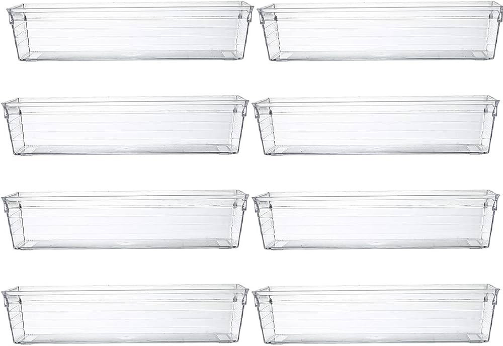 Backerysupply Clear Plastic Drawer Organizer Tray for Vanity Cabinet (9"×3"×2"，Set of 8),Stor... | Amazon (US)