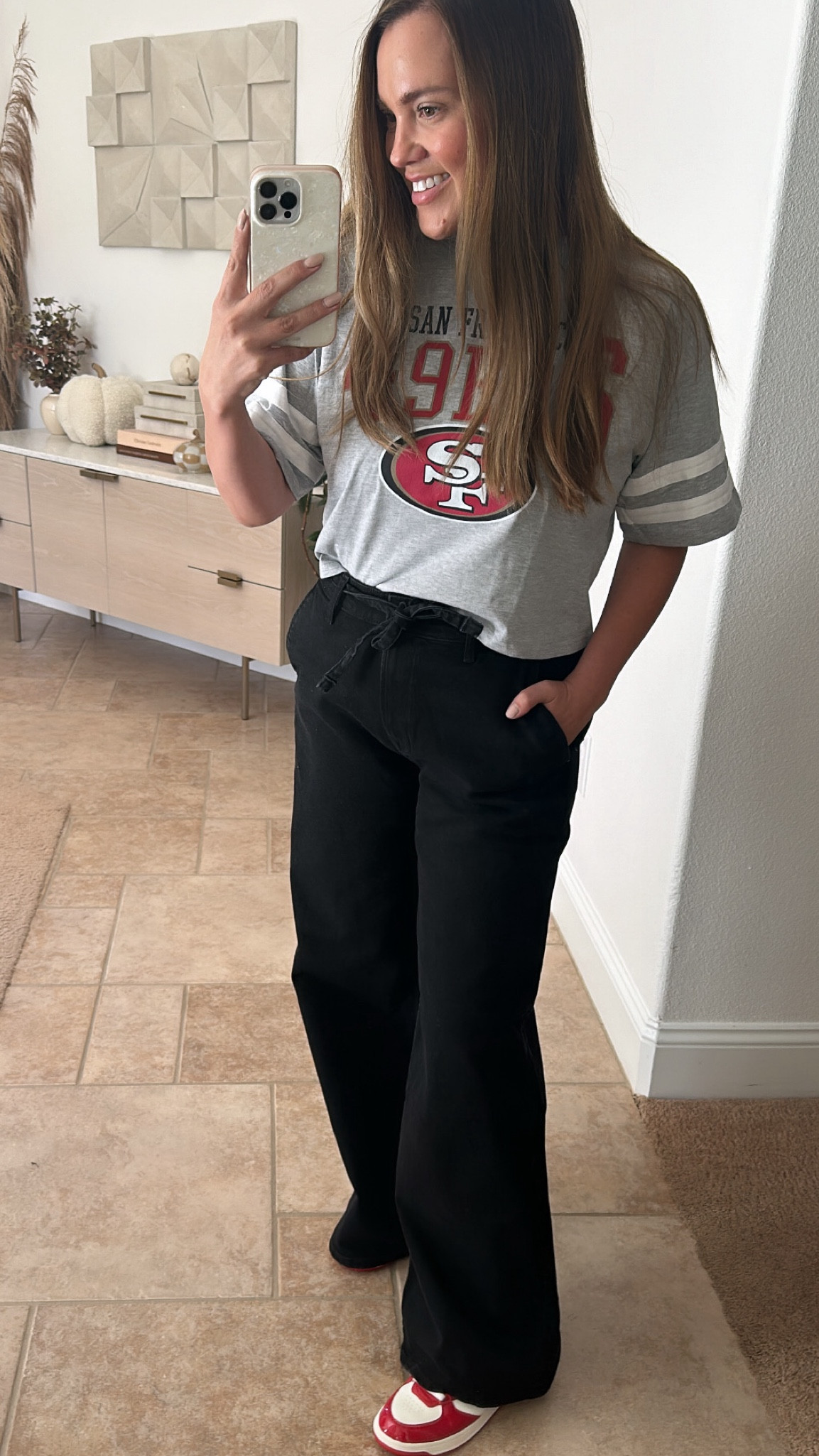 game day fit from @walmart!!!! size 8 in the jeans and medium in the tee 