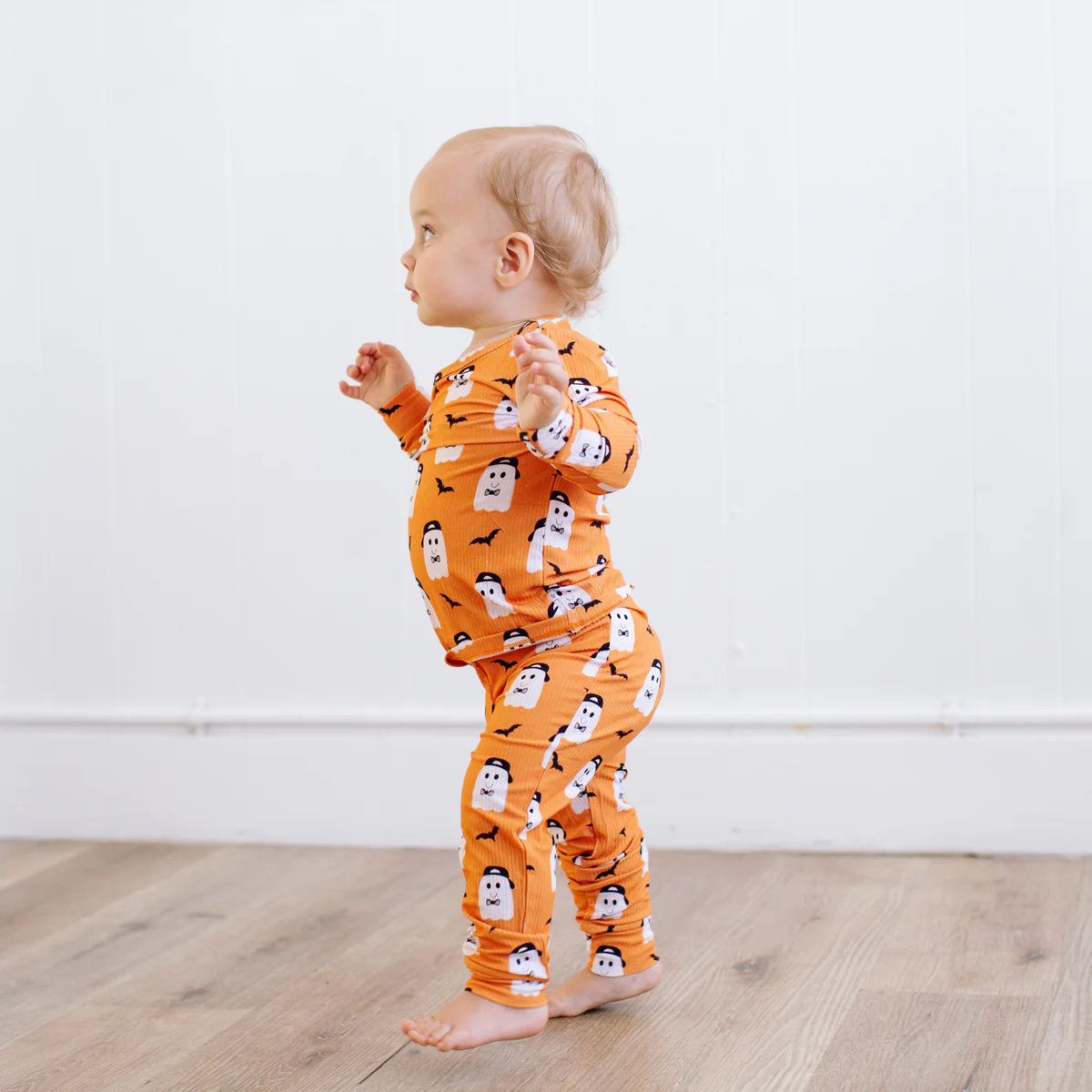 Cool Ghost Ribbed Two-Piece Long | Little Pajama Co.