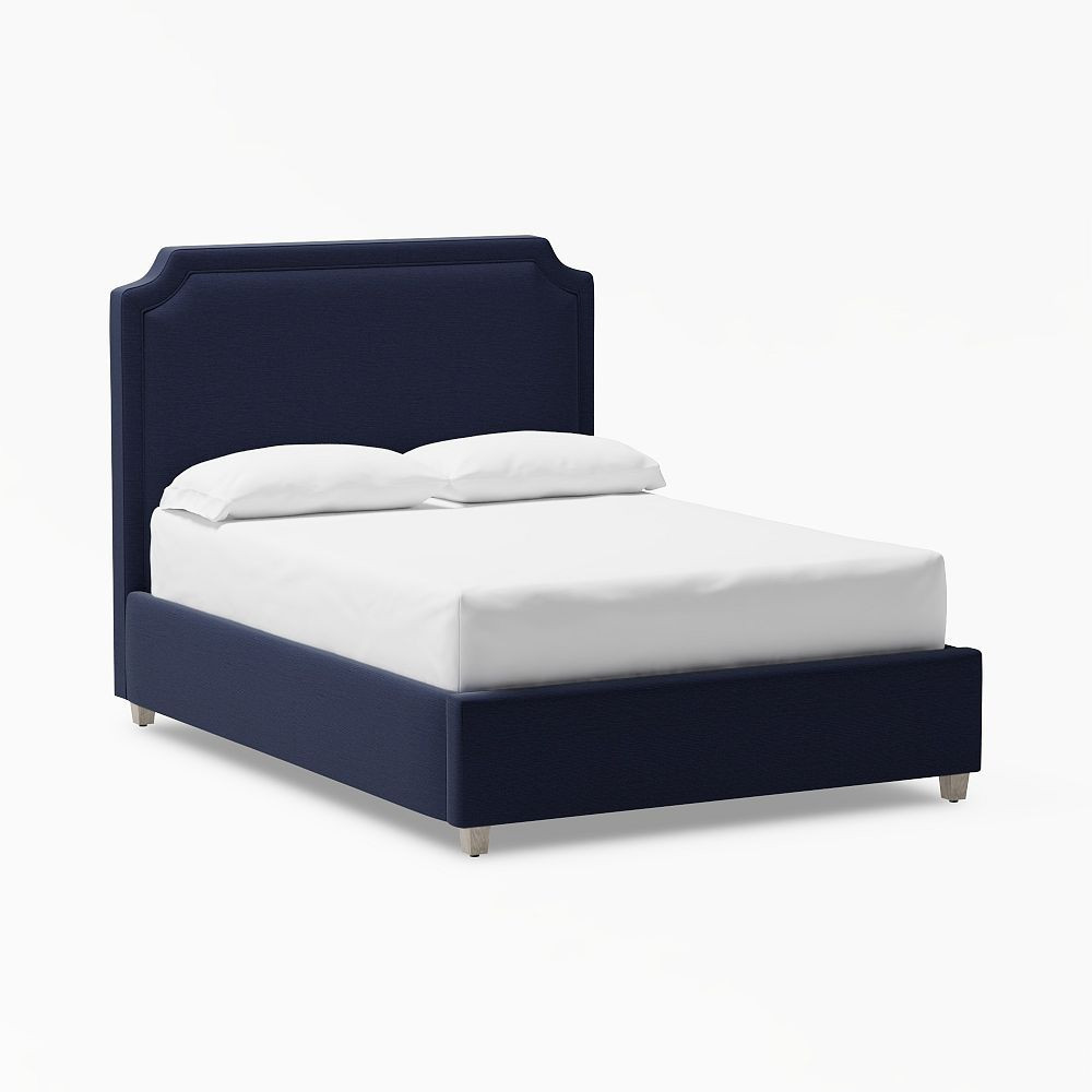 Ava Upholstered Storage Bed, Full, Lustre Velvet Dusty Indigo | Pottery Barn Teen