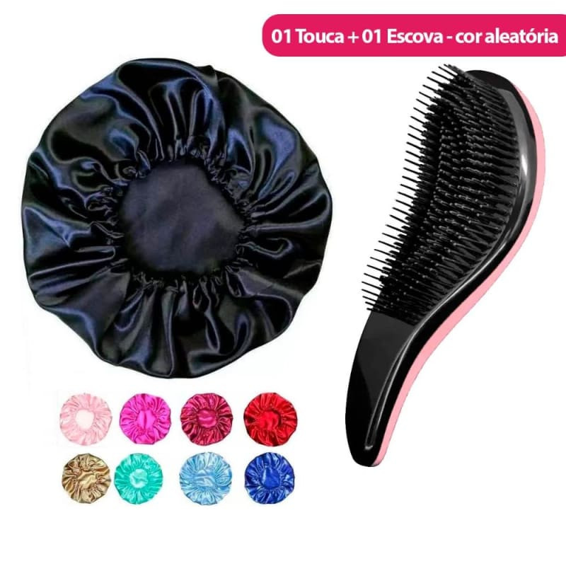 Kit Cabelo Sem Frizz
            
                 - 1 Touca de Cetim + 1 Escova Mágica | Beleza Na Web (BR)