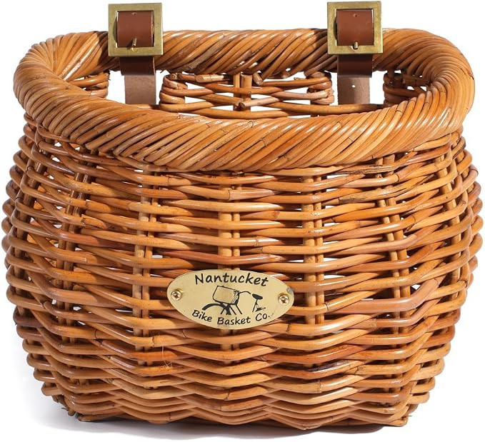 Nantucket Bike Basket Co. | Cisco Beach Collection Classic Handlebar Bike Basket | Hand-Woven Rat... | Amazon (US)
