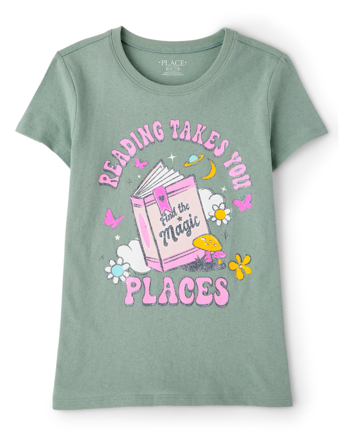 Girls School Reading Takes You Places Graphic Tee - green | The Children's Place