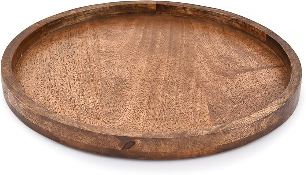 EDHAS Round Wooden Decorative Candle Holder Tray for Coffee Table Centerpieces Modern Farmhouse H... | Amazon (US)