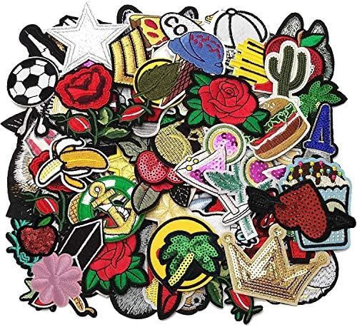Libiline 50pcs Random Assorted Styles Embroidered Patch Sew On/Iron On Patch Applique Clothes Dre... | Amazon (US)