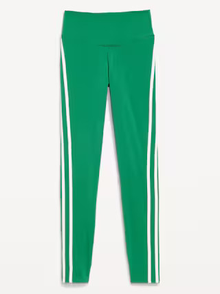 High-Waisted PowerChill Side-Striped 7/8 Leggings | Old Navy (US)