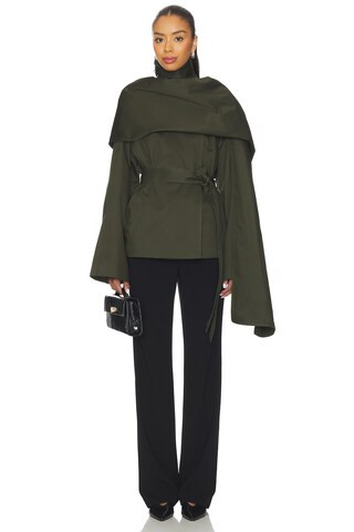 EAVES Yuna Crop Trench in Hunter Green from Revolve.com | Revolve Clothing (Global)