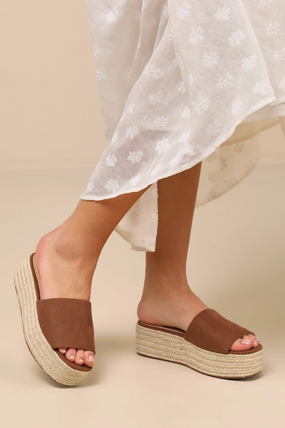 O'Ahu 2 Cocoa Brown Suede Espadrille Platforms | Lulus