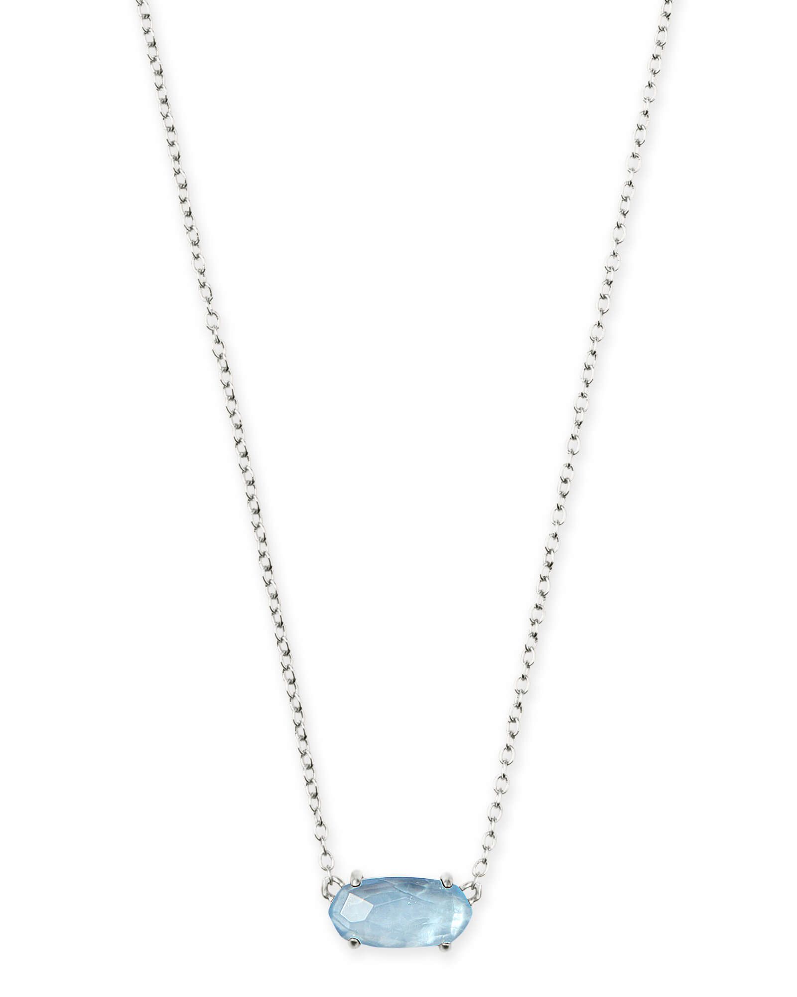 Ever Bright Silver Pendant Necklace in Sky Blue Illusion | Kendra Scott