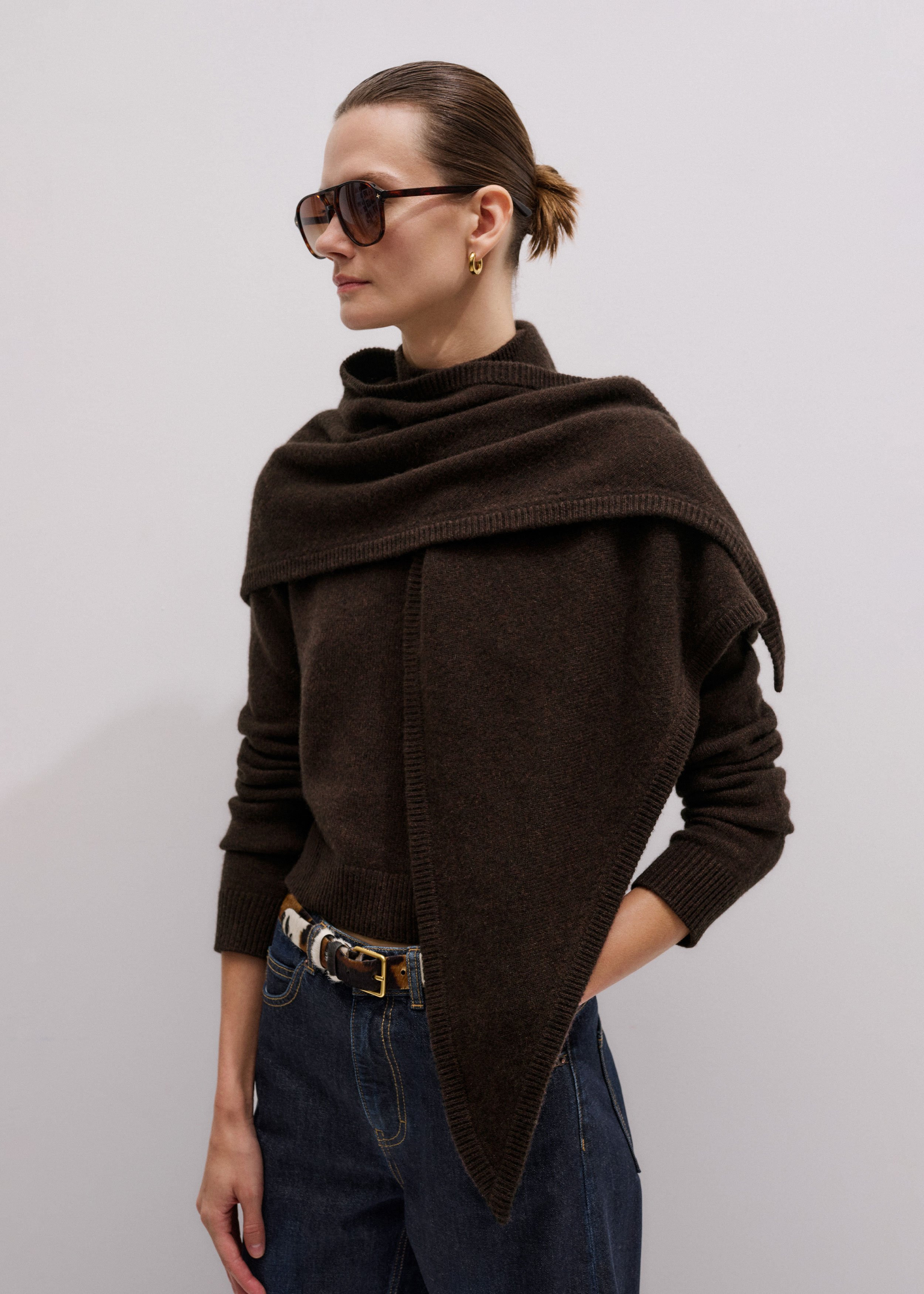 Triangle Knit Scarf Cashmere | ME+EM US