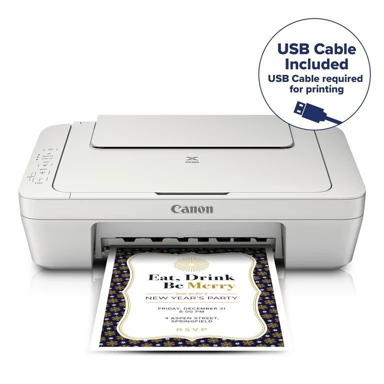 Canon PIXMA MG2522 Wired All-in-One Color Inkjet Printer [USB cable included], White - Walmart.co... | Walmart (US)