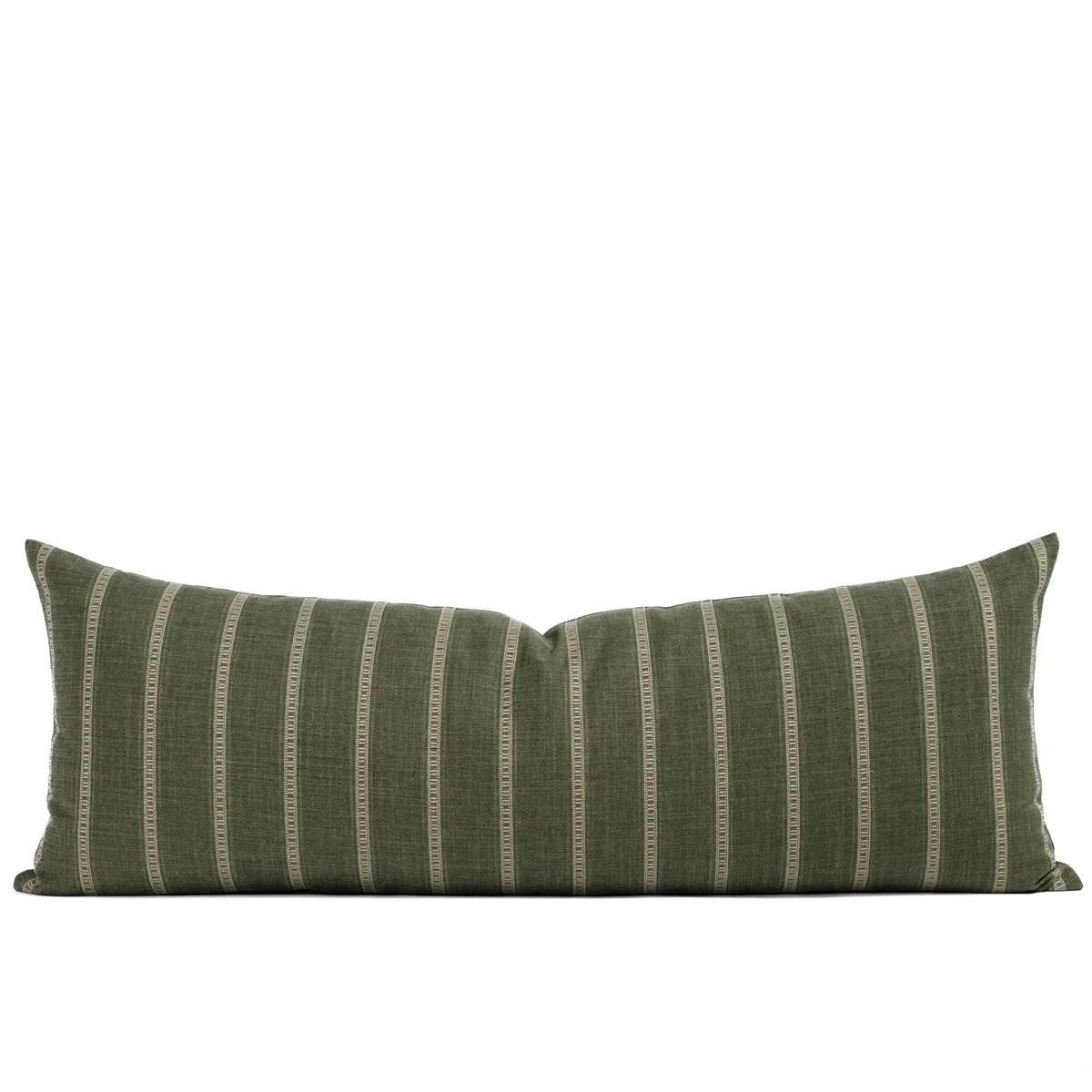 Brunswick Stripe 16x42 Bolster Pillow, Moss | Tonic Living