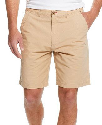 Men's 9" Inseam Stretch Ribbed Ottoman Flat Front Shorts | Macys (US)