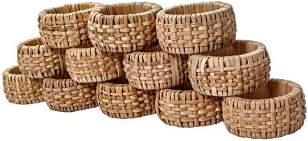 Alpha Living Home Napkin Rings Set of 12, Rattan Napkin Holders, Napkin Rings Bulk for Party Deco... | Amazon (US)