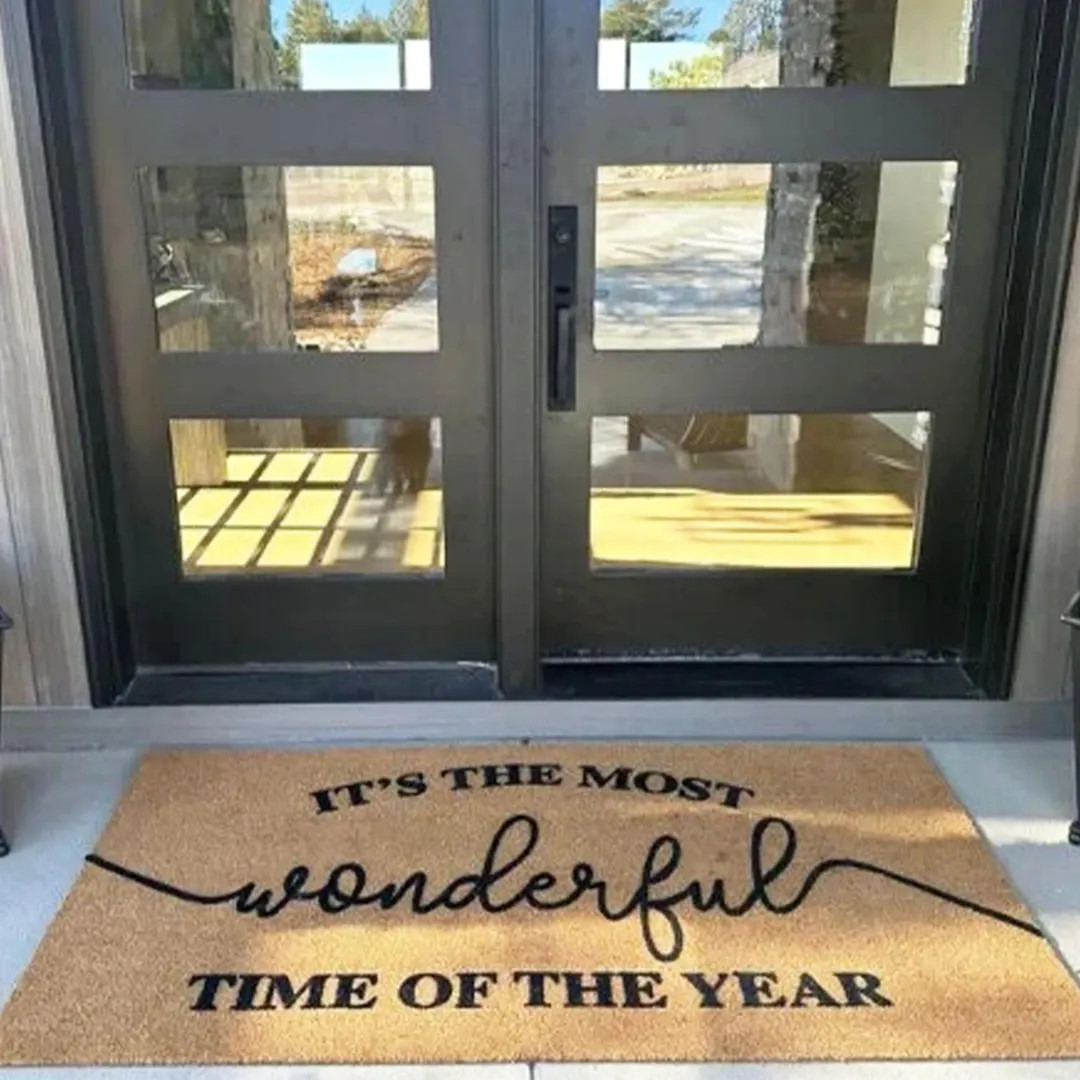 It's the Most Wonderful Time of the Year Doormat, Christmas Holiday Door Mat, Outdoor Welcome Mat... | Etsy (US)