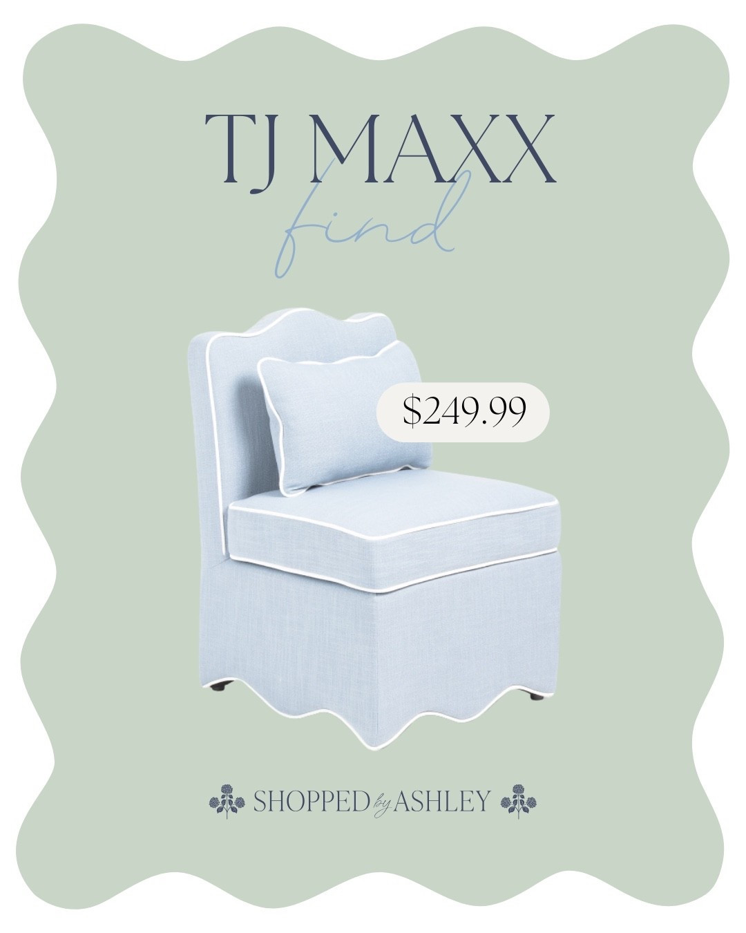 New scallop chair just added online at TJ Maxx! This is the larger scallop chair (compared to the scalloped dining chair) and includes the pillow! 

Scallop chair, scalloped chair, Grandmillennial style, Lillian August, HomeGoods chair, HomeGoods find, TJ Maxx find

#LTKHome #LTKStyleTip
