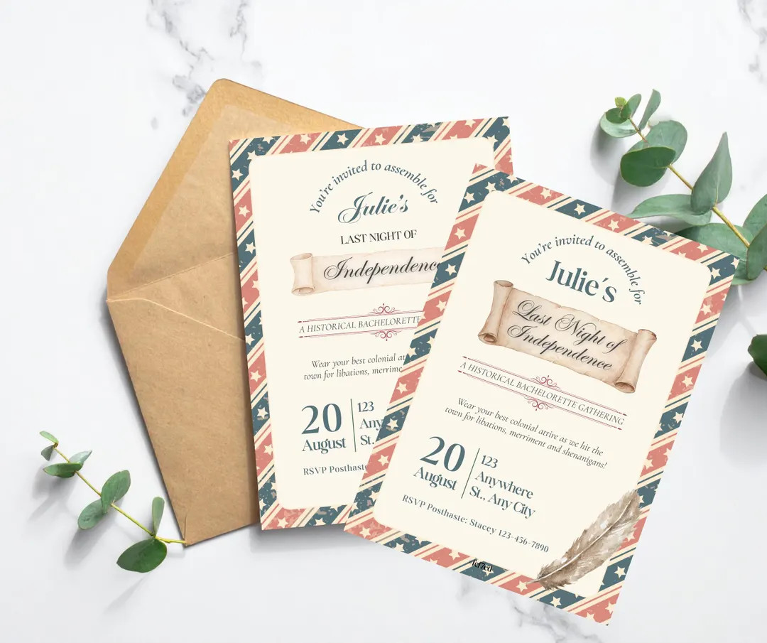 Last Night of Independence Bachelorette Party Invitation (5x7 & Digital Template) | Etsy (US)