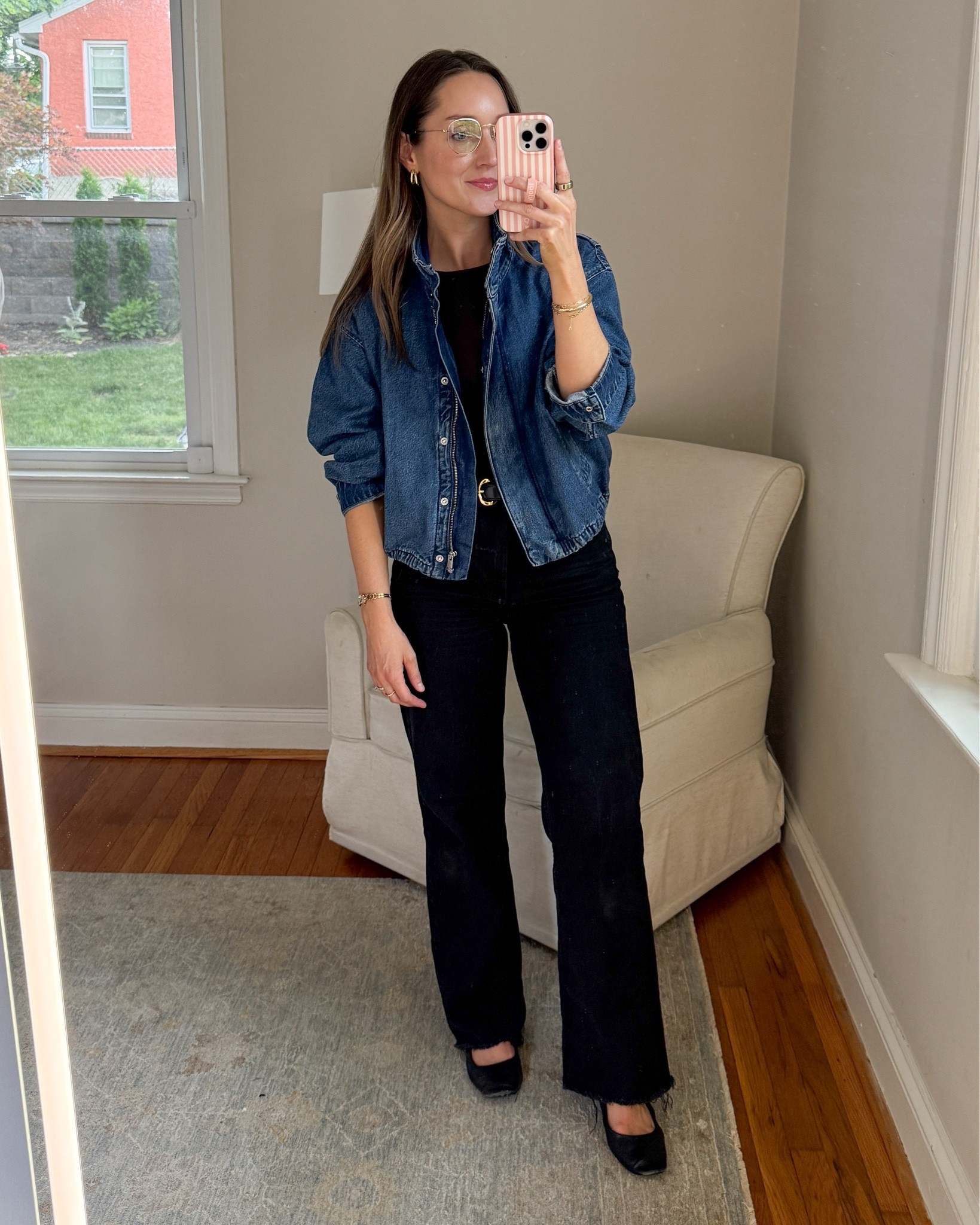 Jacket is Madewell and is sold out. I linked similar.