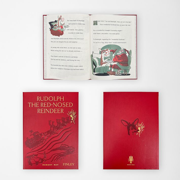 "Rudolph The Red Nose Reindeer" Leather Bound Book | Mark and Graham