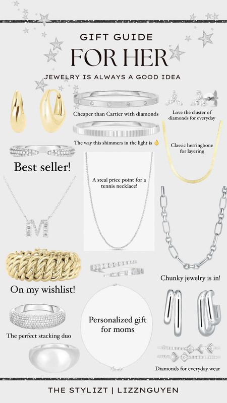 Jewelry is always a good idea ✨🎁 Here are a few favorites I have and love and what’s on my wishlist. Most pieces comes in white gold, yellow gold and rose gold. 

Holiday, Christmas, gifts for her, jewelry, fine jewelry, gift ideas, gift ideas for her, gift guide, The Stylizt 

#LTKSeasonal #LTKHoliday #LTKGiftGuide