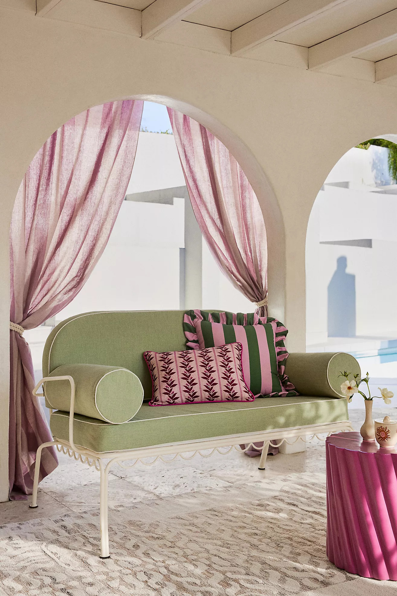 Business & Pleasure Co. The Al Fresco Love Seat Cushion Slipcover Set | Anthropologie (US)