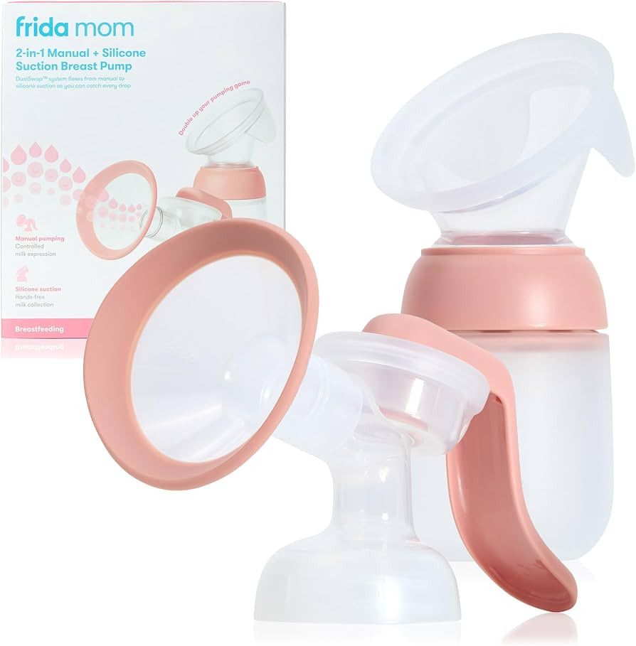 Frida Mom 2-in-1 Manual Breast Pump with Hands-Free Silicone Suction Cup, Milk Collector, Wireles... | Amazon (US)