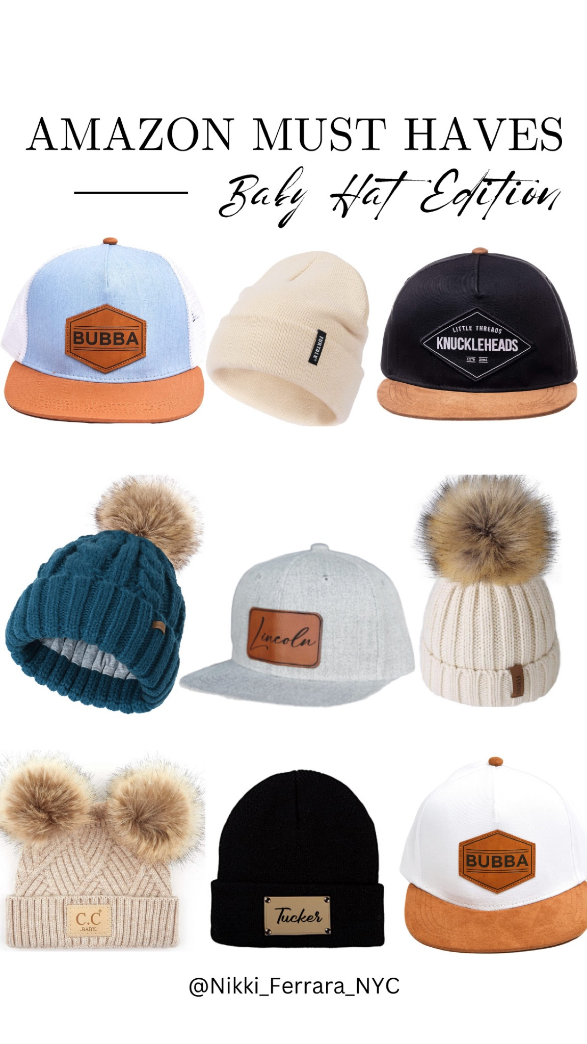 AMAZON BABY & KIDS HATS $15🧢

Kids Christmas presents, kids hats, baby hats, baby winter hat, baby wide brim hat, baby personalized hat, under $15, amazon baby, baby boy clothes, baby clothes 

#LTKbaby #LTKkids #LTKHoliday