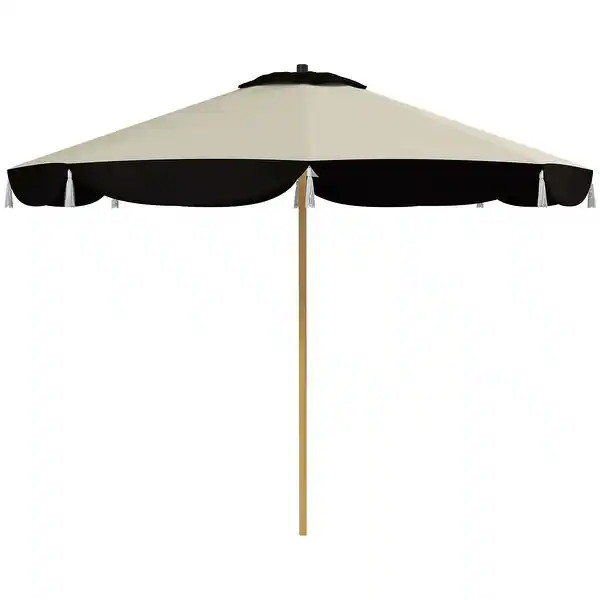 Outsunny 9FT Patio Umbrella, Outdoor Market Umbrella with 8 Ribs, Vented Outdoor Table Umbrella -... | Bed Bath & Beyond