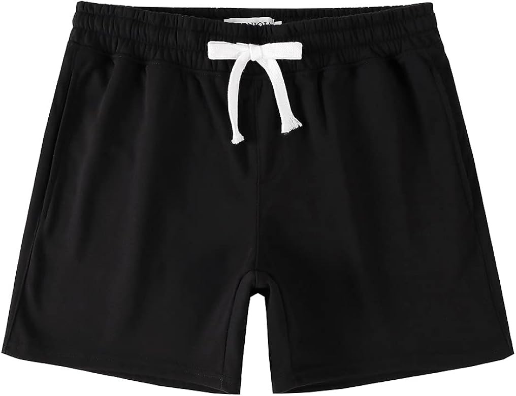 NIMENJOJA Mens 5.5" Athletic Gym Shorts Cotton Jogger Workout Lounge Jersey Zipper Pocket Sweat S... | Amazon (US)