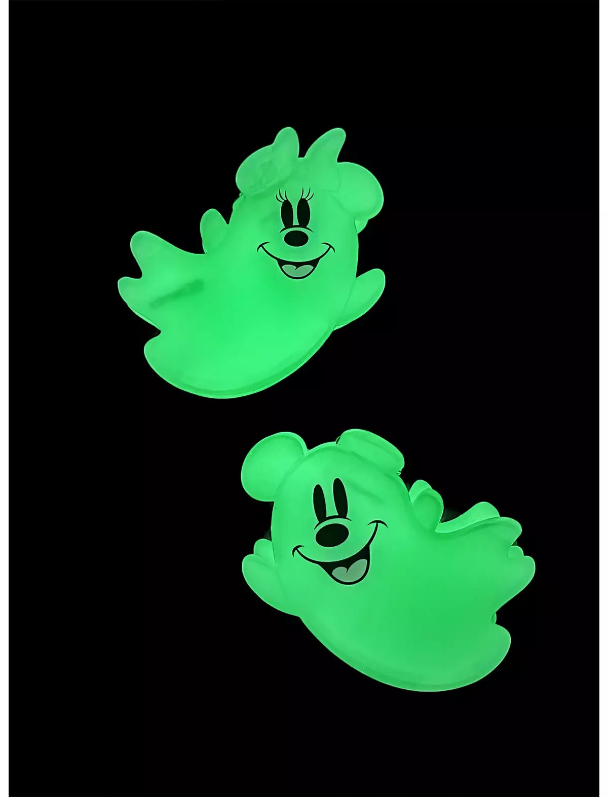 Her Universe Disney Mickey Mouse & Minnie Mouse Ghost Glow-In-The-Dark Claw Hair Clip Set | Hot Topic