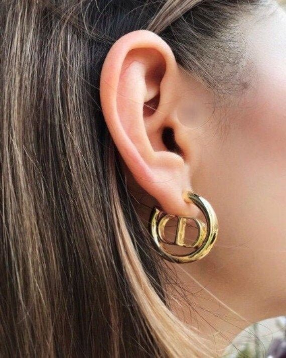 CD Gold plated earrings special design fashion love earrings | Etsy (US)