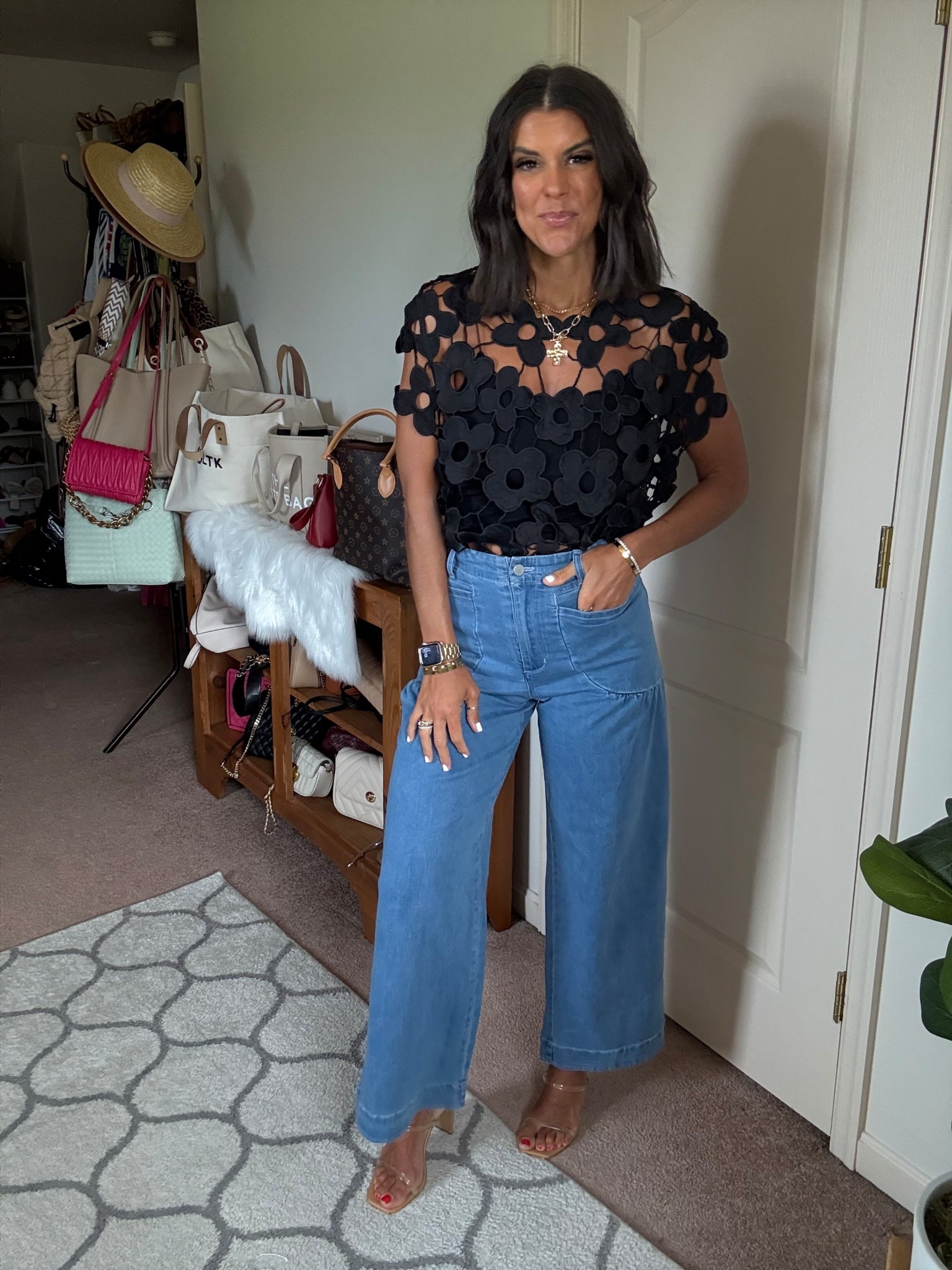 Size small in lace top and tanks size 2 in jeans heels tts

#LTKSeasonal #LTKFindsUnder100