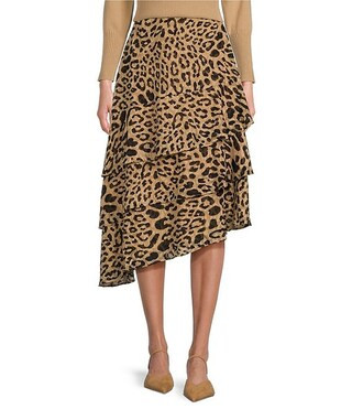 Sugarlips Leopard Asymmetrical Hem Midi Skirt | Dillard's | Dillard's