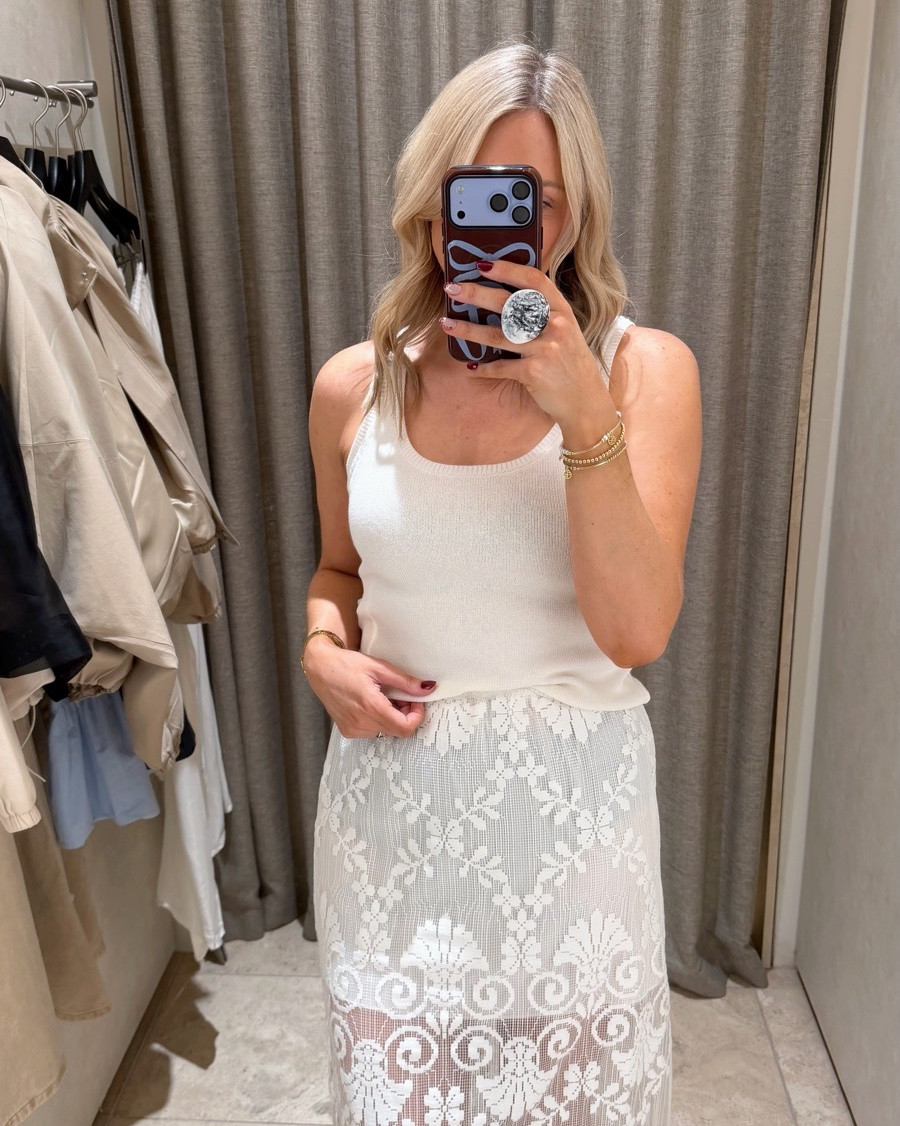 Everything I tried on at Dissh 🤍 sizing as follows:
Lace skirt - 12. White knit tank - L. Black silk top - 10. Satin shorts - 12 (size down, these were huge!). Bone jacket - 10. Black and blue dress - 10. Jeans - 12. Beige jacket - 12 (size down, it’s quite big) x

#LTKaustralia #LTKspring #LTKstyletip