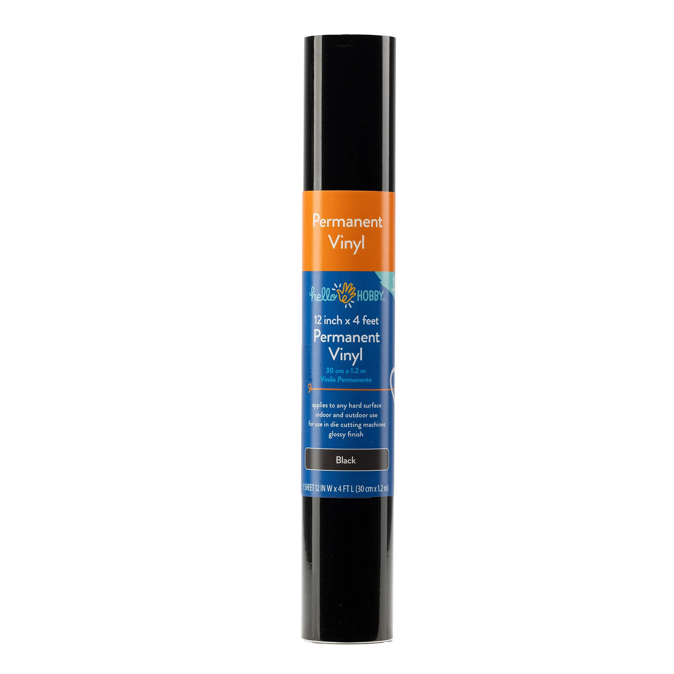 Hello Hobby 12" x 4' Black Permanent Craft Vinyl Roll - Walmart.com | Walmart (US)