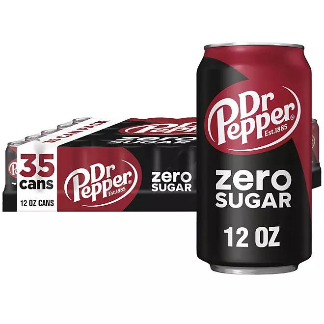 Dr Pepper Zero Sugar Soda, 12 fl. oz., 35 pk. | Sam's Club