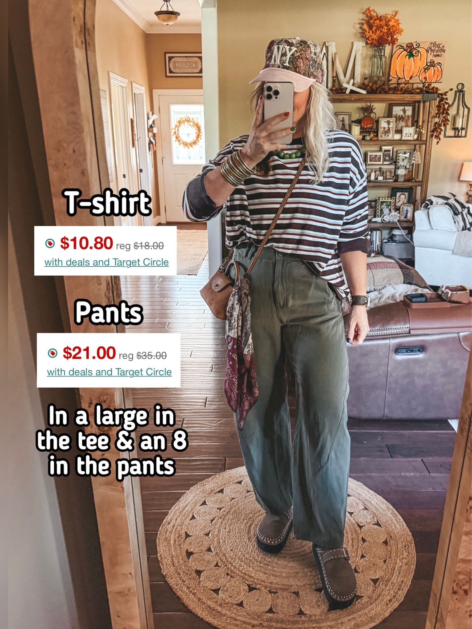 This tee and these pants are so cute and on sale! Love the fit of both of them and I’m in my true size 8/M.